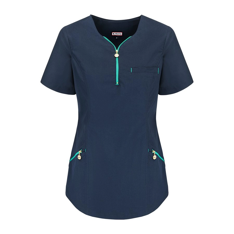 Women's medical blouse with a zipper EMMA IV
