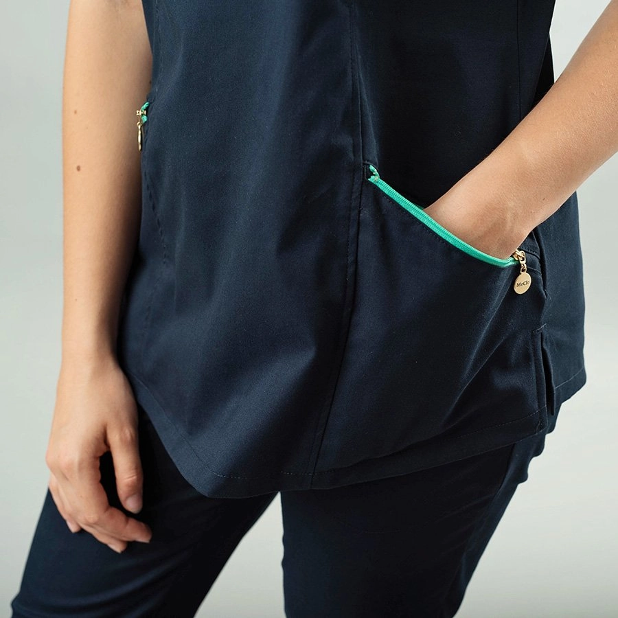 Women's medical blouse with a zipper EMMA IV