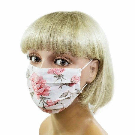 Protective cotton mask with roses