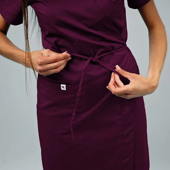 LENA medical apron plum color