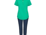 Meclo bluza medyczna damska zielona z dekoltem na zamek EMMA I