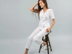 Meclo bluza medyczna damska na zamek biała INES